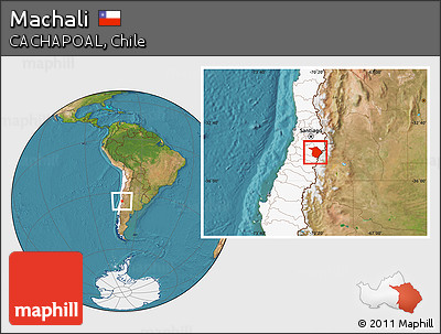 Satellite Location Map of Machali, highlighted country