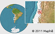 Satellite Location Map of Machali, highlighted country, highlighted parent region