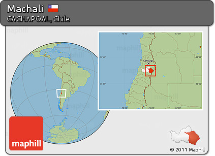 Savanna Style Location Map of Machali, highlighted parent region