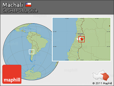 Savanna Style Location Map of Machali, highlighted parent region
