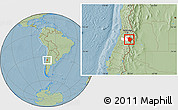 Savanna Style Location Map of Machali, highlighted parent region, hill shading