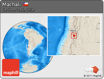 Shaded Relief Location Map of Machali