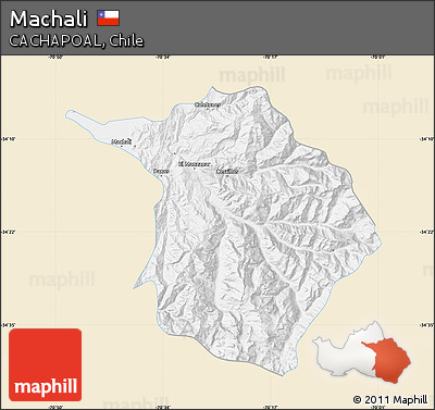 Classic Style Map of Machali, single color outside