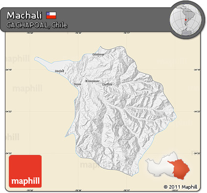 Classic Style Map of Machali, single color outside