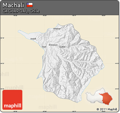 Classic Style Map of Machali, single color outside