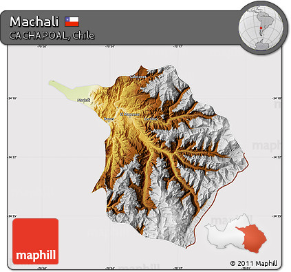 Physical Map of Machali, cropped outside