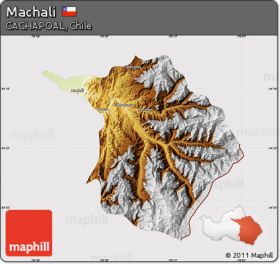 Physical Map of Machali, cropped outside