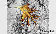 Physical Map of Machali, desaturated