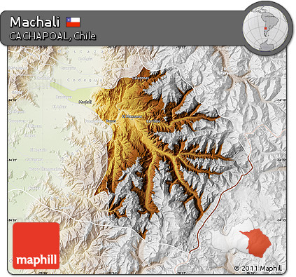 Physical Map of Machali, lighten