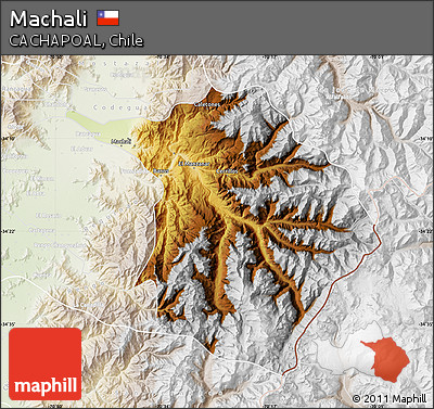 Physical Map of Machali, lighten