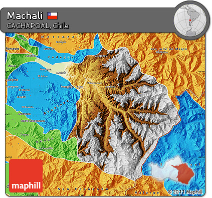 Physical Map of Machali, political outside