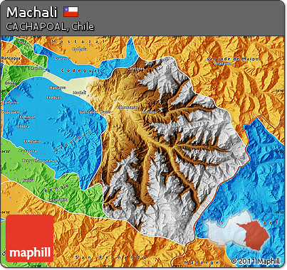 Physical Map of Machali, political outside