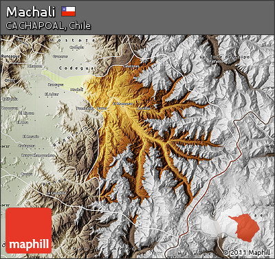 Physical Map of Machali, semi-desaturated