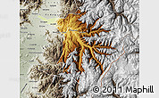 Physical Map of Machali, semi-desaturated