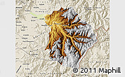 Physical Map of Machali, shaded relief outside