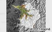 Satellite Map of Machali, darken, desaturated