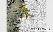 Satellite Map of Machali, semi-desaturated