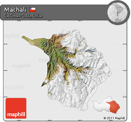 Satellite Map of Machali, single color outside