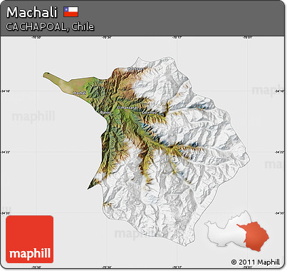 Satellite Map of Machali, single color outside