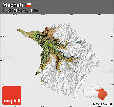 Satellite Map of Machali, single color outside