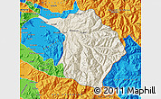 Shaded Relief Map of Machali, political outside