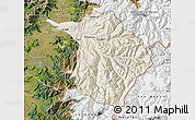 Shaded Relief Map of Machali, satellite outside
