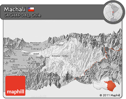 Gray Panoramic Map of Machali