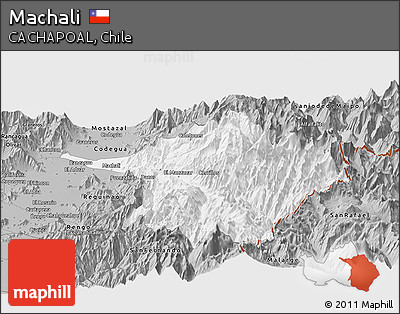 Gray Panoramic Map of Machali