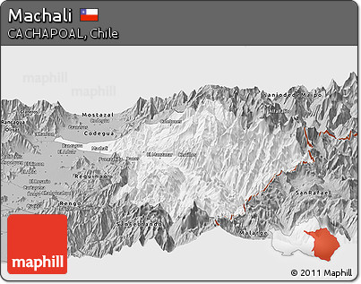 Gray Panoramic Map of Machali