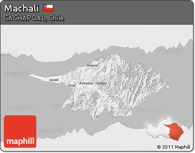Gray Panoramic Map of Machali, single color outside
