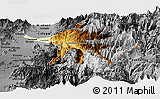 Physical Panoramic Map of Machali, darken, desaturated