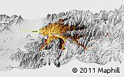 Physical Panoramic Map of Machali, lighten, desaturated