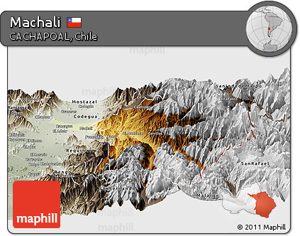 Physical Panoramic Map of Machali, semi-desaturated