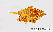 Political Panoramic Map of Machali, cropped outside