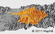 Political Panoramic Map of Machali, desaturated
