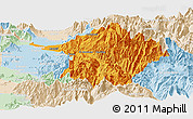 Political Panoramic Map of Machali, lighten