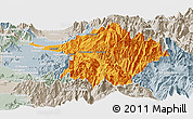 Political Panoramic Map of Machali, lighten, semi-desaturated