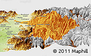 Political Panoramic Map of Machali, physical outside