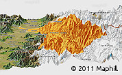 Political Panoramic Map of Machali, satellite outside
