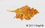 Political Panoramic Map of Machali, single color outside