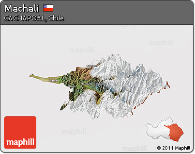 Satellite Panoramic Map of Machali, cropped outside