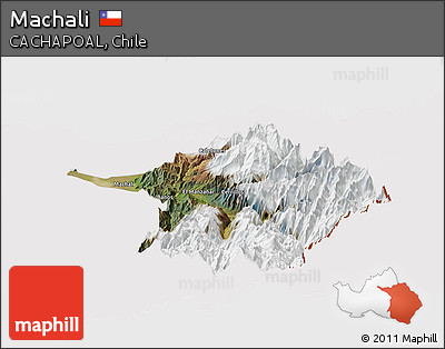 Satellite Panoramic Map of Machali, cropped outside