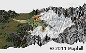 Satellite Panoramic Map of Machali, darken