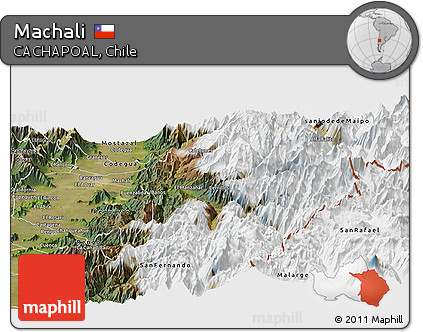 Satellite Panoramic Map of Machali