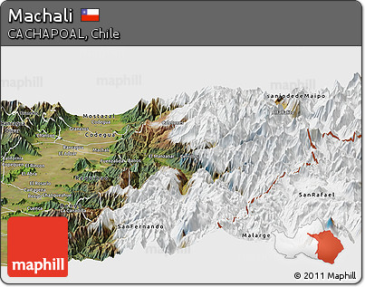 Satellite Panoramic Map of Machali
