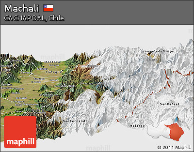 Satellite Panoramic Map of Machali