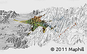 Satellite Panoramic Map of Machali, lighten, desaturated