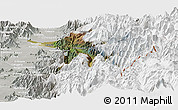 Satellite Panoramic Map of Machali, lighten, semi-desaturated