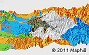 Satellite Panoramic Map of Machali, political outside