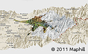 Satellite Panoramic Map of Machali, shaded relief outside